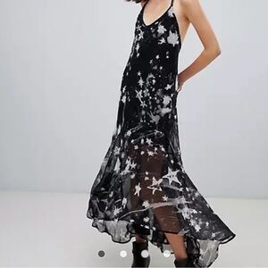RELIGION Revolution Star Print Festival Maxi Dress NWT XXS Whimsigoth Witch